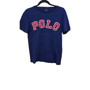 Polo Ralph Lauren Men S Blue Cotton T-Shirt Red "Polo"